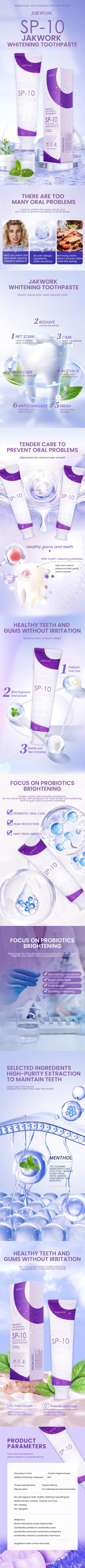 SP-10 probiotic toothpaste, oral health care toothpaste, fresh breath toothpaste, daily oral care products