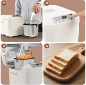 Automatic Home Bread Maker Machine - 2LB Capacity, 12-in-1 Functions, Gluten-Free Setting, Nonstick Pan, Easy-to-Use Household Kitchen Appliance
