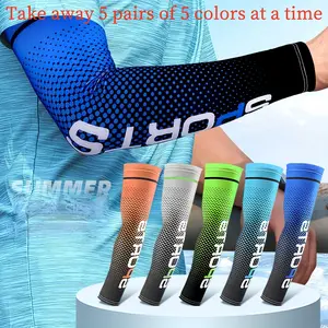 5-Pack Ice Silk Cooling Arm Sleeves - UPF 50+ Sun Protection for Men & Women - Stay Cool Technology with Moisture-Wicking & Anti-Slip Grip - Perfect for Running, Cycling, Golf & Outdoor Work