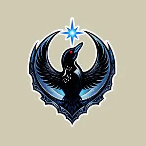Minnesota Loon Viking Rune Sticker, Norse Bird Emblem with Axe, Nordic Magic Totem, Vinyl Decal for Car & Laptop