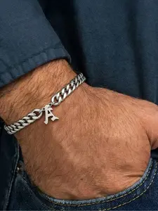 Stainless Steel Bracelet with Engraved Pendant, Adjustable Chain, Durable Simple Men's Jewelry, Ideal Gift for Boyfriend Husband Christmas New Year, Adjustable Bracelets