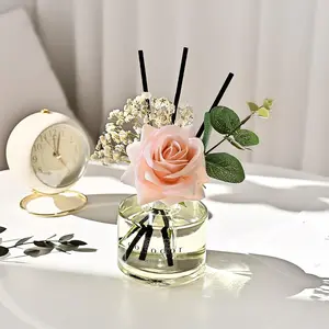 COCODOR Rose Flower Reed Diffuser Set / 6.7oz / Scent Diffuser with Sticks Home Fragrance Reed Diffuser for Bathroom Shelf Decor