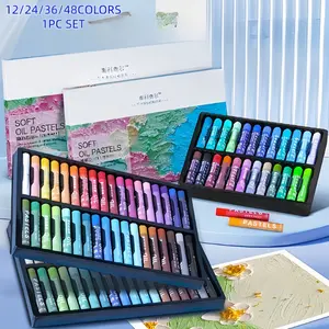 48 Color Vibrant Oil Pastels Set, Art Drawing Set, Professional Art Supplies, Ideal for Students & Beginners, Plastic Box, Perfect for Coloring & Gifts