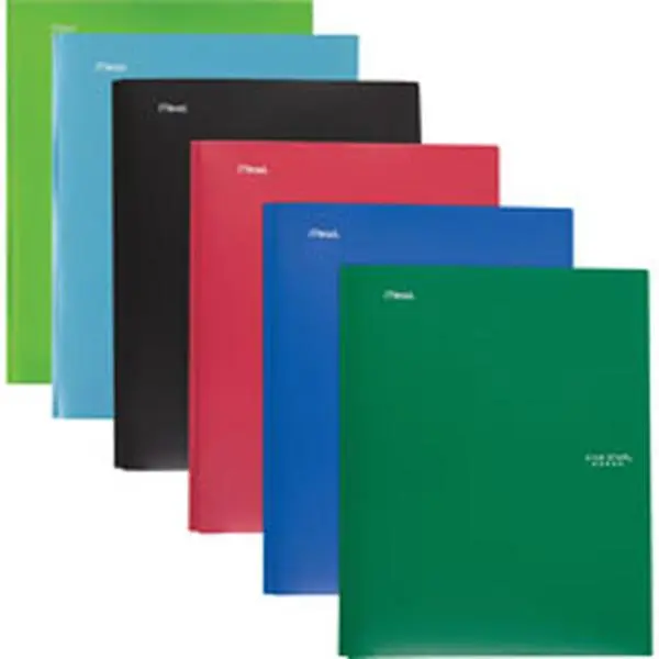 Mead Five Star Stay-put Tabs Pocket Folder - Assorted