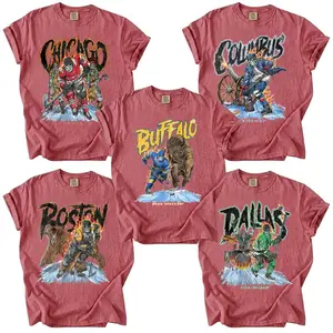 Comfort Colors Crimson. Skeleton Hockey T-shirts - DEAD THREADS ORIGINAL PTS