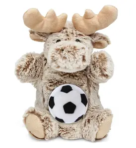 SUPER SOFT PLUSH HAND PUPPET - MOOSE WITH SOCCER PLUSH