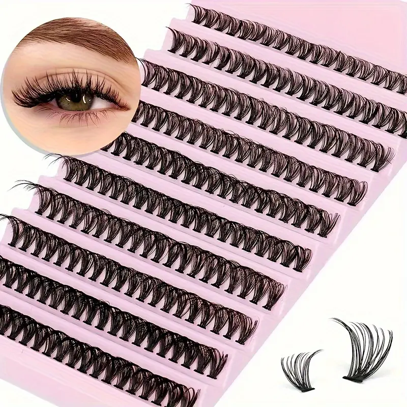 200 cluster false eyelash extension kit D-roll, 8-16mm, natural to role-playing style, easy to DIY and reuse, Makeup Lash Clusters, Diy Lash Clusters