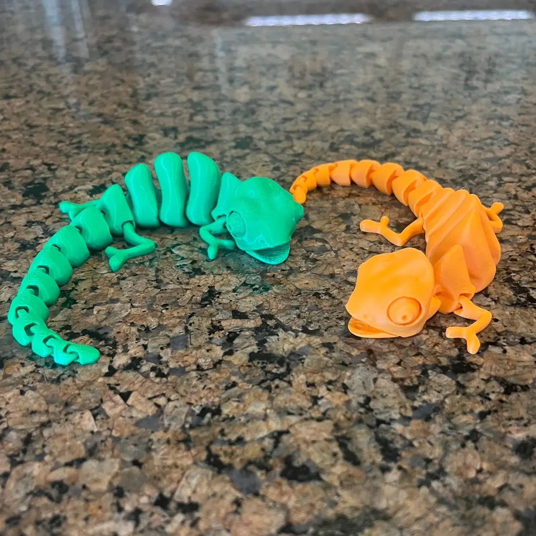 Articulated Chameleon Fidget Toy 3D Printed Gift Multicoloured