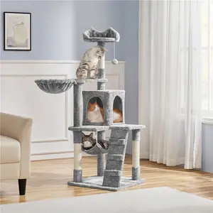 Yaheetech Cat Tree for Home, 54/34 Inch Multi-Level Cat Tower with Condo, Hammock, Tunnel & Scratching Post summervibes