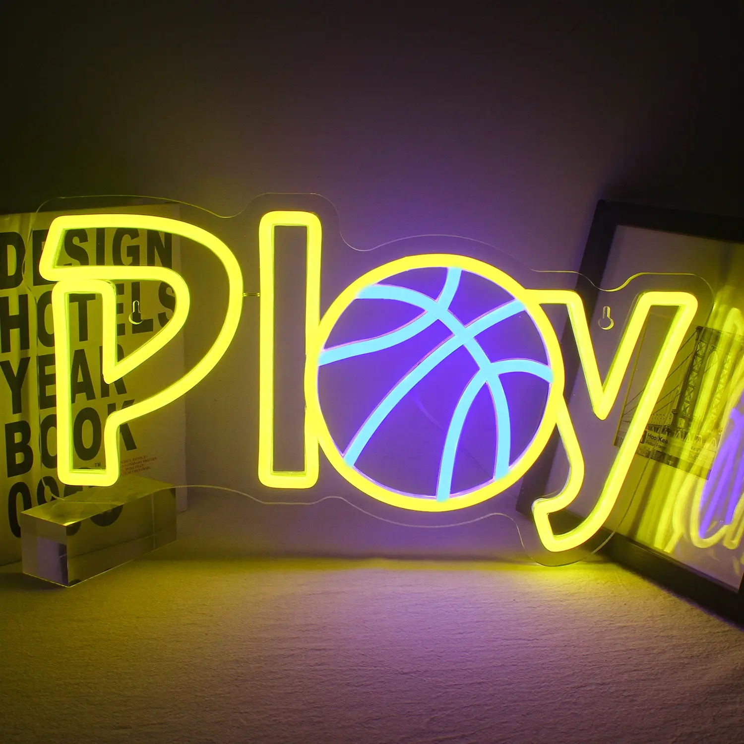 1pc Basketball Neon Sign,  Basketball Led Neon Light, Dimmable LED Neon Signs for Wall Decor, Powered by USB Wall Decor Aesthetic, Sports Neon Signs for Room Bedroom Shop GYM Decor, Home Decor Lighting