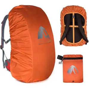 Backpack Rain Cover  Rating 5000mm Ultraportable and Durable with 2 Anti-Slip Buckle Strap, Integrated Carry Pouch Design (Orange, XX-Large)