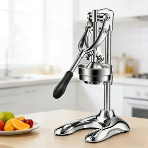 Ultra-Premium Cast Iron Juicer | Extra-Large, Heavy Duty, Commercial Grade, Stainless Steel Manual Hand Press Citrus Squeezer For Fresh Orange Juice, Pomegranate, Lemon, and Much More (Black) hand juicer squeezer vegetable fresh orange Press Citrus Juicer