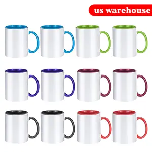 Sublimation  11 oz Set of 12 Sublimation Blank with Box Bulk Coffee super  Coffee Cups Sublimation 6 Assorted Colors Ceramic Colorful silly girl mug scar Drinkware Tumbler Washable Reusable Reuse