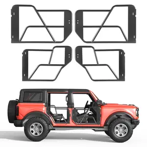 VEVOR Tube Doors, 4-Door, Compatible with 2021-2026 Ford Bronco (Excluding Bronco Sport), Steel Off Road Front & Rear Tubular Half Doors with Rubber Pads, Heavy-Duty Hinges, OE Latch & Limit Straps