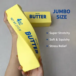 Jumbo Butter Squishy Toy, Large 10+ Inch Stretchy Stress Relief Fidget Toy for Kids & Adults, Soft Squeeze Sensory Novelty Gag Gift