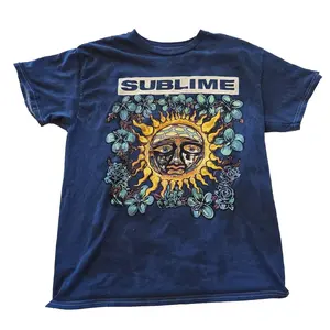 [Sale up to 50%] Sublime Blue Mens Concert T Shirt Soft Cotton Casual Top for Men & Women, Summer Streetwear Vibe, Cute Summer Top NA02