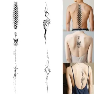 Temporary Tattoos for Women Men - Long Last Waterproof Realistic Black Sexy Temporary Tattoos for Women Body Art Arm Back Perfect for Parties, Festivals & Halloween