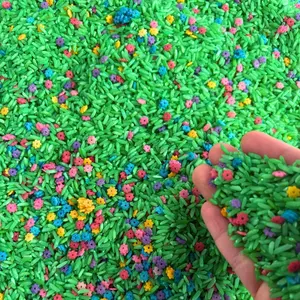 Spring Sensory Bin Rice Fillers for Kids – 2 LB (4 Cups) | Non-Toxic Colored Rice for Sensory Play, Montessori & STEM Activities | Child-Safe, Eco-Friendly Filler Set