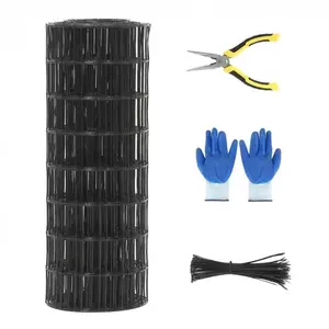 [ FLASH SALE ] Garvee Black PVC Coated Welded Wire Fence 16GA 2"x3" Anti-Rust Durable Vinyl Coating 24"x60' Roll for Yard Garden Poultry Protection