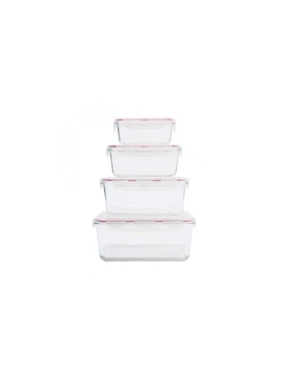 Glaslife Kitchen Airtight Glass Food Storage Containers - Rectangular Silicone-Sealed Lightweight Set