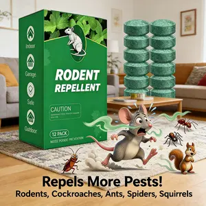 12 - Pack High - performance Peppermint Oil Mouse Repellent! Natural - based and user - friendly, it effectively deters rats, mice, ants, roaches, spiders, and squirrels. Sturdy for both indoor and outdoor use in garden and home.