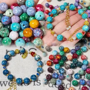 Kiki-A50-Artistic Glitter Oil Painting Glass Bead