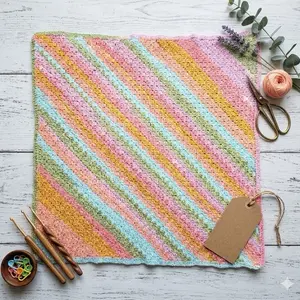 Unique Handmade Crochet Soft Baby Blanket in Pastel Colors for Newborns and Infants - Perfect for Cozy Comfort