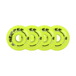 Labeda Roller Hockey Wheels - Gripper Crossover 76mm 80A Yellow (4-Pack)