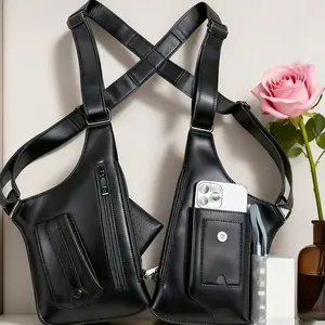 Anti-Theft Unisex Adjustable Shoulder Bag Premium Leather with Hidden Storage for Phones Hunting & Outdoor Gear Versatile Use for Cycling Hiking Adjustable Crossbody Bag