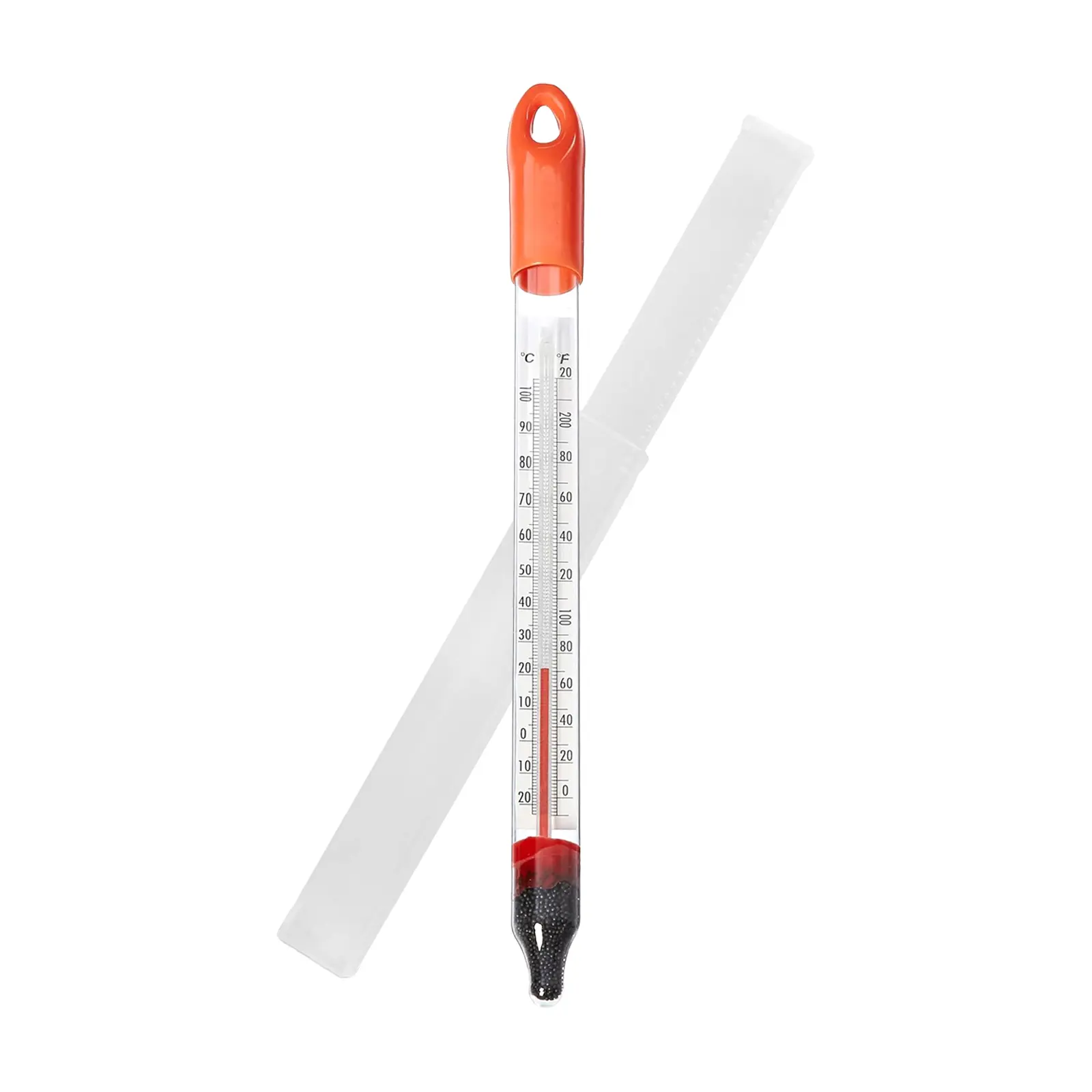 Fermentaholics Floating Glass Thermometer for Cooking & Fermentation, Large 9" Dual Scale (0–220°F / –20 to 100°C) – for Brewing, Cheesemaking, Pasteurizing, & Kitchen Use – Plastic Case Included