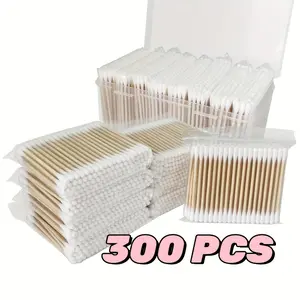 300 Count Swabs For Ears, Bamboo Cotton Swabs With Strong Pure Cotton Stick, Ear Swabs For Daily Cleaning, Alternatives For Household Users, Arts & Crafts, Strong 100% Pure Cotton Stick For Makeup, Daily Cleaning, Pet Double-Ended Lint-Free