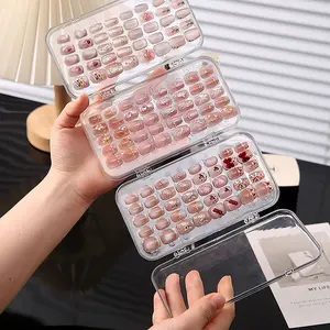 Tri-Fold Press-On Nail Organizer Case, 4-Page Portable Storage Box for Fake Nails, Clear Pet Plastic Travel Holder, Transparent, Beauty Organizer, Collapsible Storage Organizer