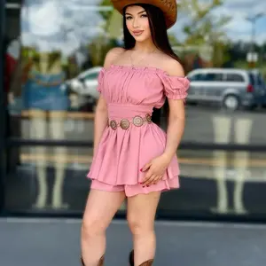 Off Shoulder Ruffle Romper