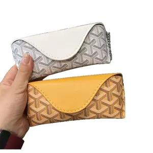 SleekHush Viral Designer Inspired Sunglasses Case  Luxury PU Leather Pouch with Chain