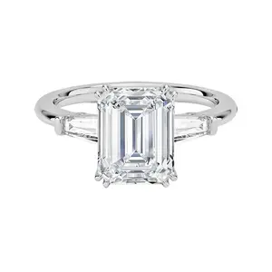 5 Carat Emerald Cut Lab Diamond Classic Engagement Ring