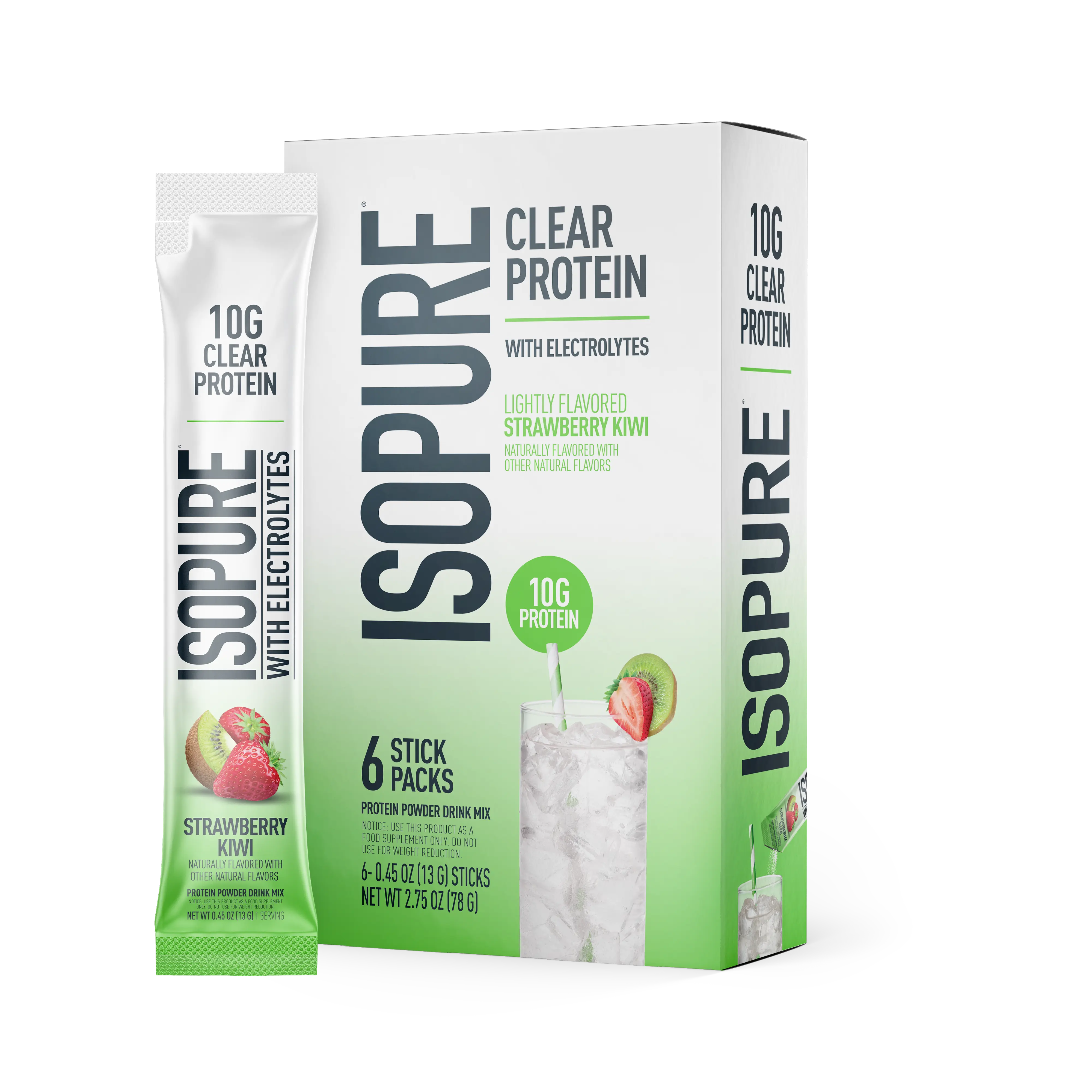 ISOPURE PROTEIN WATER STICKPACKS STRAWBERRY KIWI, 6 COUNT