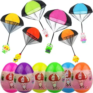 6‑Pack Easter Eggs with Parachute Toys – Easter Basket Stuffers for Kids Boys & Girls, Easter Egg Hunt Toys & Party Favors