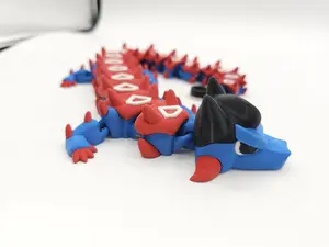 Superhero Articulated Dragon – Man of Steel Inspired Fidget Toy – 16" Custom Dragon
