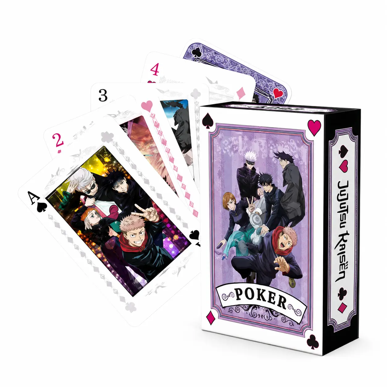 Jujutsu Kaisen Playing Cards, 54-Card Poker Size Deck, Collectible Fan Art Card Decks Gift, Card Collectors and Magicians Gift