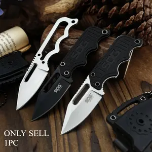 Hot Mini Fixed Blade Knife with Sheath 5Cr15MoV Blade G10 Handle Portable Necklace Knife Outdoor Camping Knife Multi-purpose Carrying Tool Camping Tools Necklace Knife Stainless Steel Blade