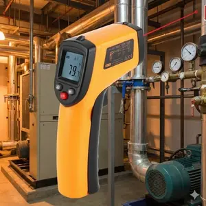 Industrial Grade High-Precision Infrared Thermometer Gun - Digital Cooking Thermometer, Multi-Purpose Instant Read Tool for Cooking, Baking, BBQ, Automotive Repair, Electrical & Engine Diagnostics. Portable, Durable, Fast Response & Accurate.