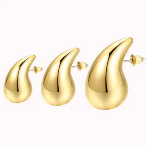 Oversized Water Drop Earrings for Women, CCB Gold-plated Circular Tear Drop Earrings, Fashionable Earrings