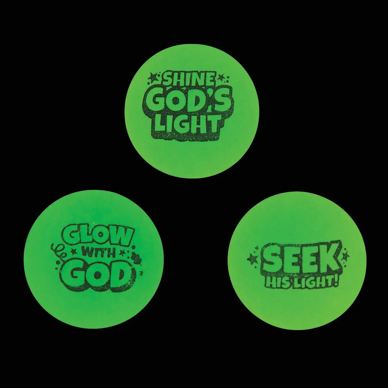 Mini Christian Pumpkin Glow-in-the-Dark Rubber Bouncy Balls - 12 pc