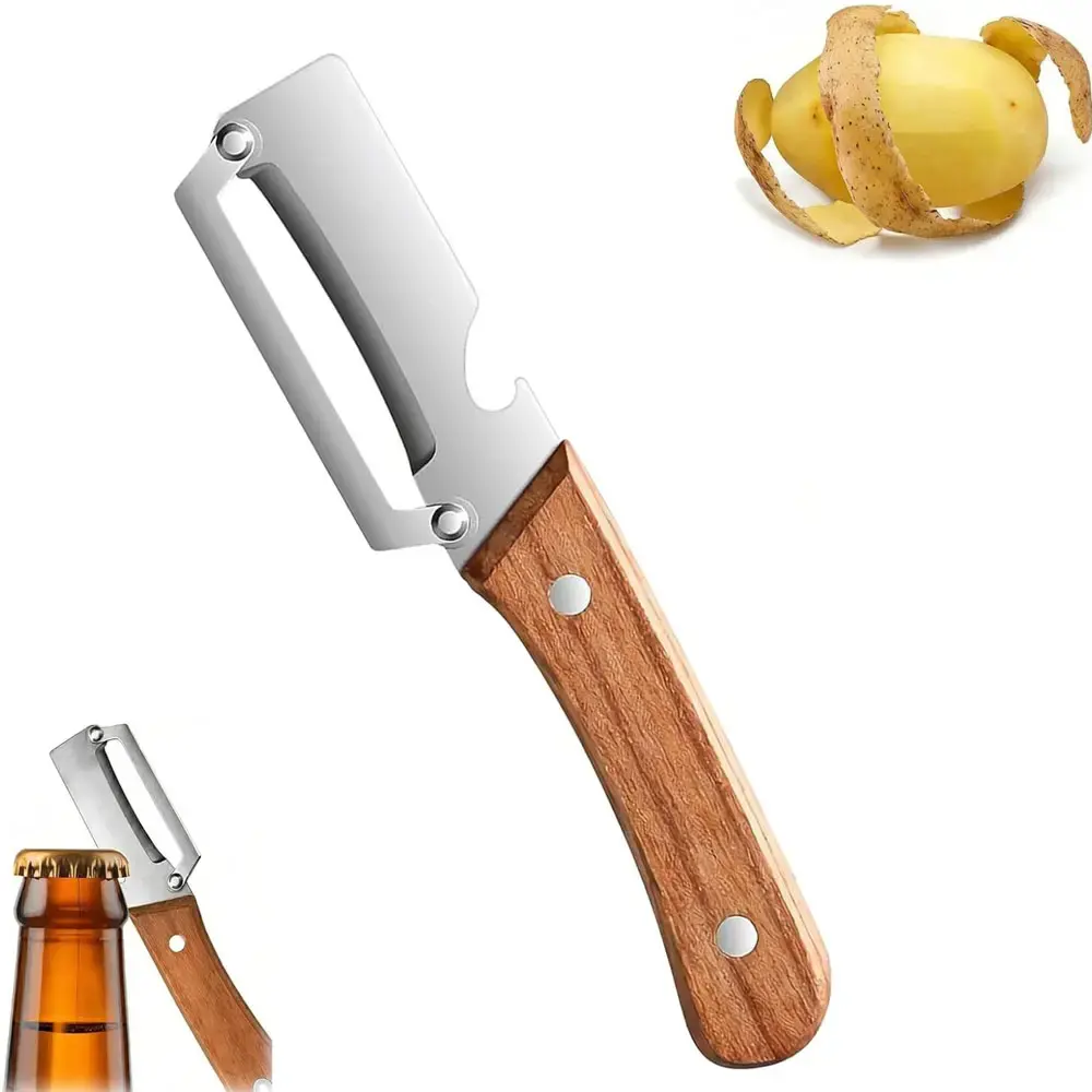 Sturdy Stainless Steel Thick Kitchen Multi-Function Peeler Knife, Special Tool for Sugar Cane and Pineapple Skin Removal