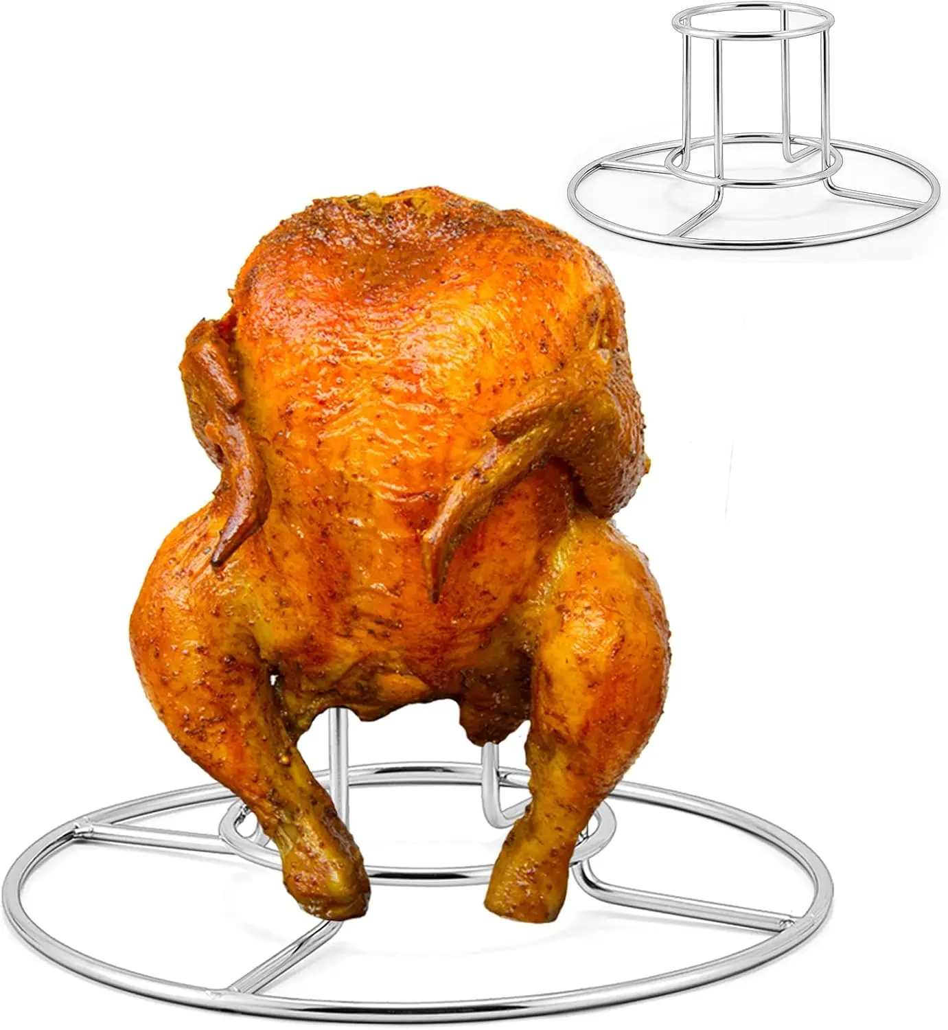 Can Chicken Holder 2 Pack, Stainless Steel Chicken Rack for Grill  Oven BBQ, Vertical   Chicken Stand for Tender Roaster Chicken & Turkey, Sturdy & Dishwasher Safe