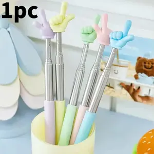 Retractable Teacher Pointer, Finger Design Stainless Steel, Telescopic School Teaching Pointer Stick, Classroom Supplies, 1pc