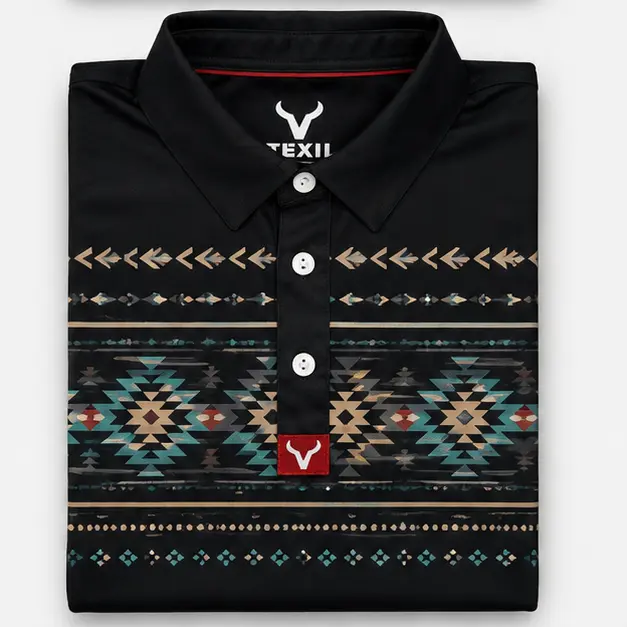 Vexil Brand - Polo - Aztec Turquoise - Black.