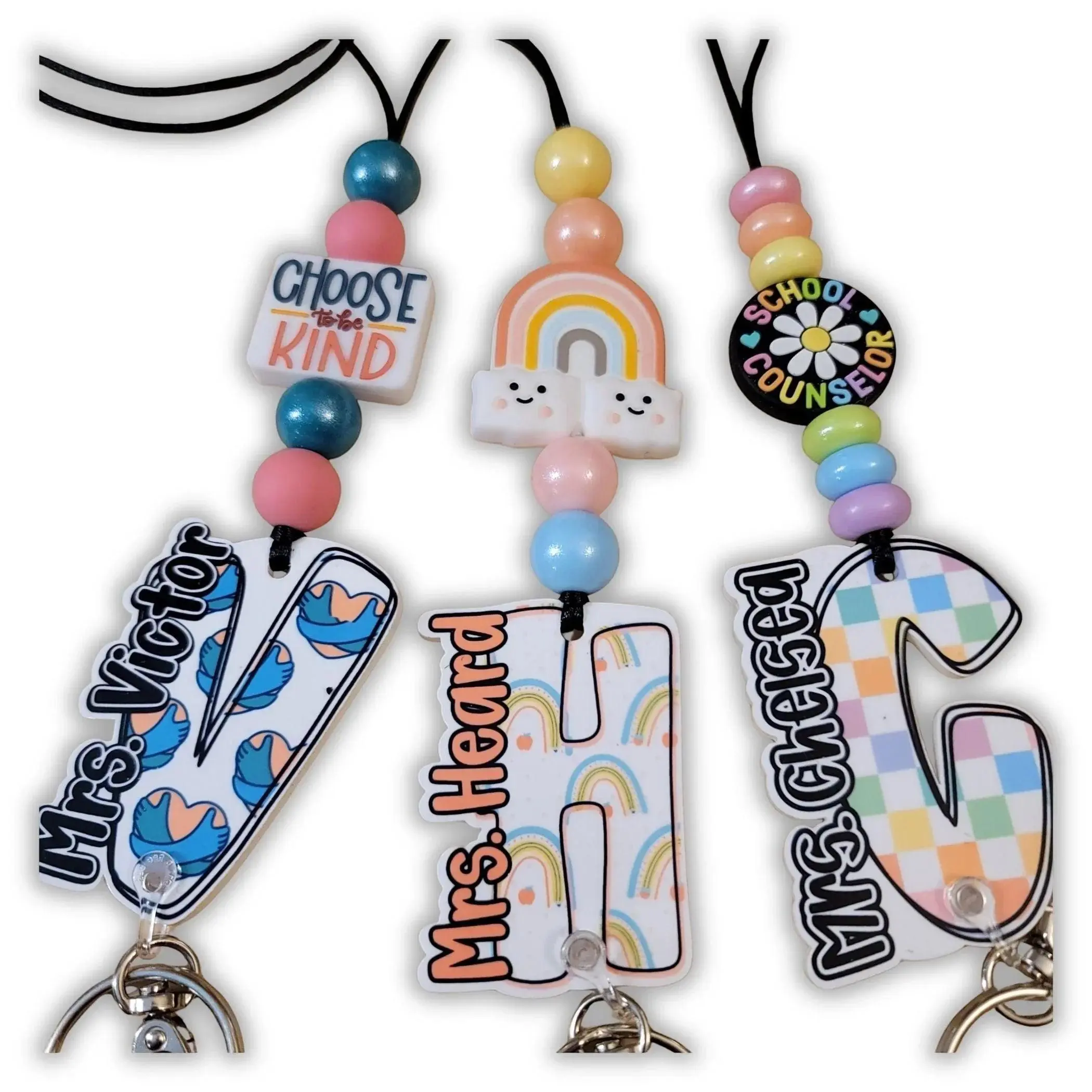 Signature Series School Counselor Lanyard - Mommie Peas Creations, Office Identification Badge Accessory