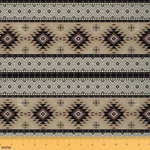 Boho Western Fabric,Brown Aztec Waterproof Fabric,Fabric,Ethnic Tribe Arrow Aztec Upholstery Fabric for Chairs,Boho Exotic Fabric Geometric Pattern