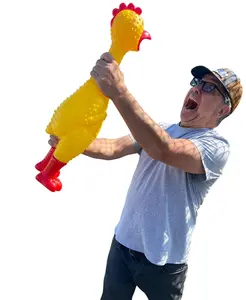🐔 GIANT 27" Rubber Chicken – Biggest & Loudest Squeaky Toy – Hilarious Gag Gift